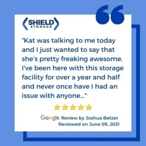 Shield Storage Google Review