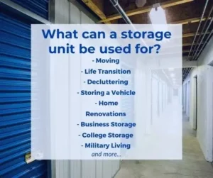 What can a storage unit be used for